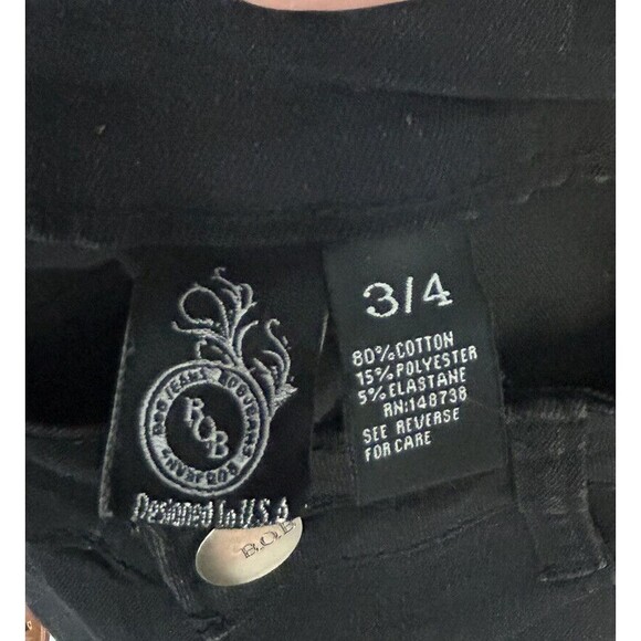 BOB Jeans Womens Jrs Size 3/4 Skinny Stretch Black Distressed Ripped Denim Jeans - Picture 7 of 7